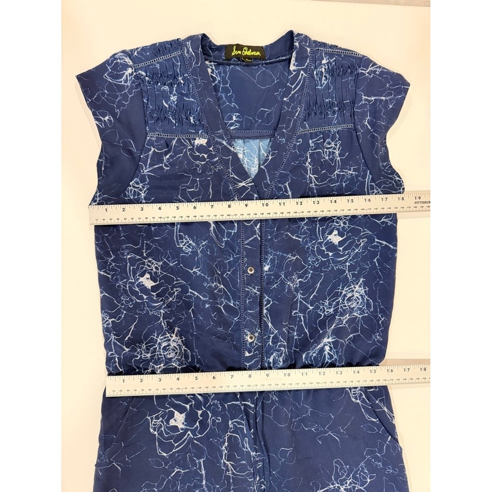 Sam Edelman Blue Floral Print Sleeveless Wide Leg Jumpsuit Women's Size‎ 4 - Picture 12 of 12